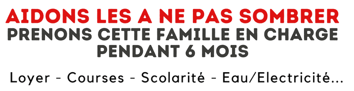 Aidons la Famille N. à ne pas sombrer !